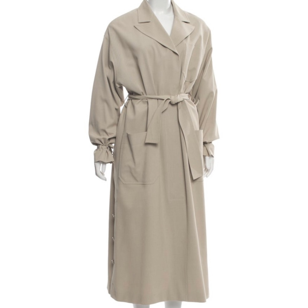 Vintage Chanel long wool trench coat